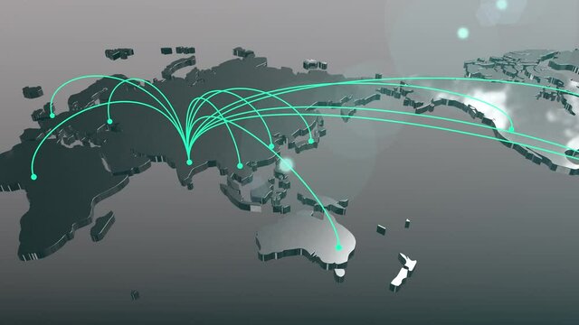 World map showing global connections